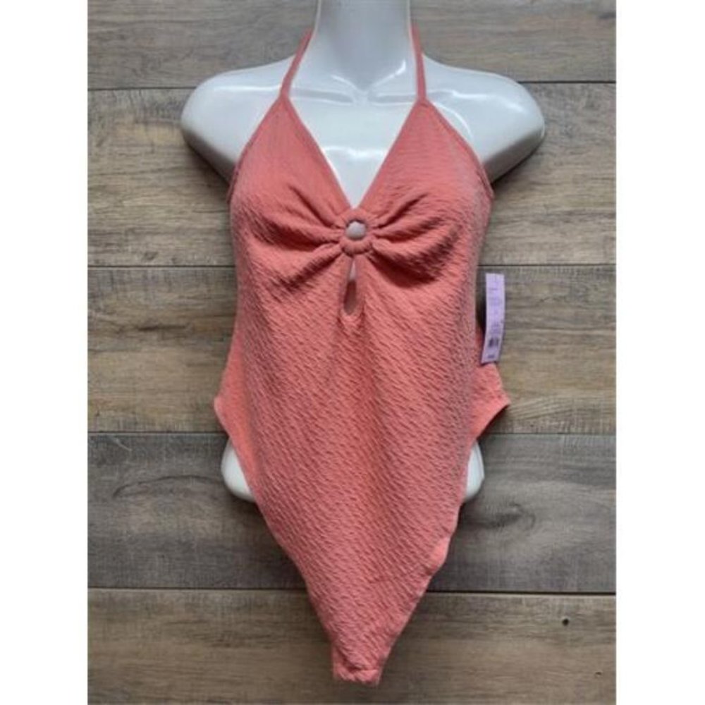 Wild Fable Women's Size S Vibrant Coral Ribbed Spaghetti Strap Bodysuit L